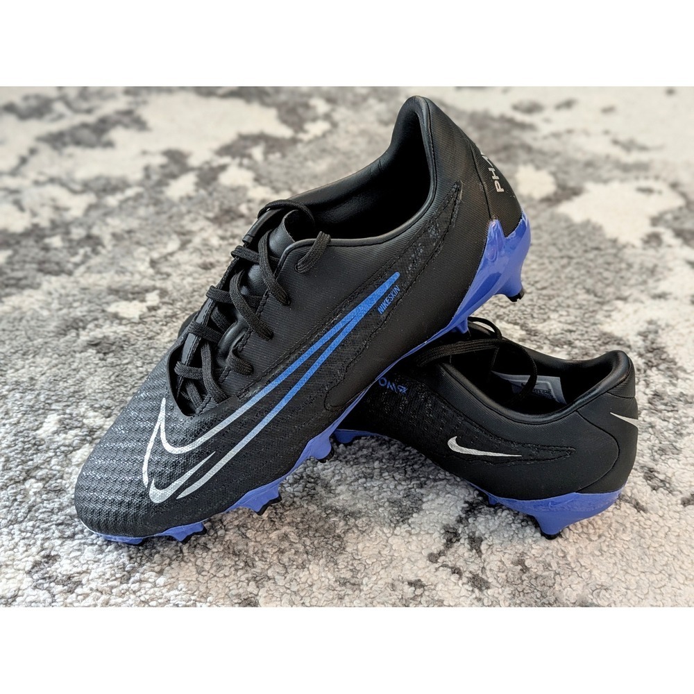Nike Phantom GX Elite Dynamic Fit FG Soccer Cleats Black Blue Kids Youth Sz‎ 6.5 - Picture 2 of 6